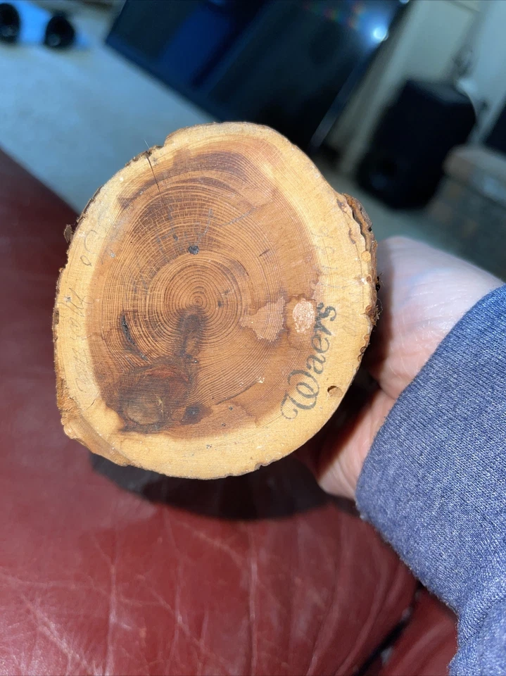 Jarrón vintage tallado en madera con corteza Waers 1936 Foto 4 de 4