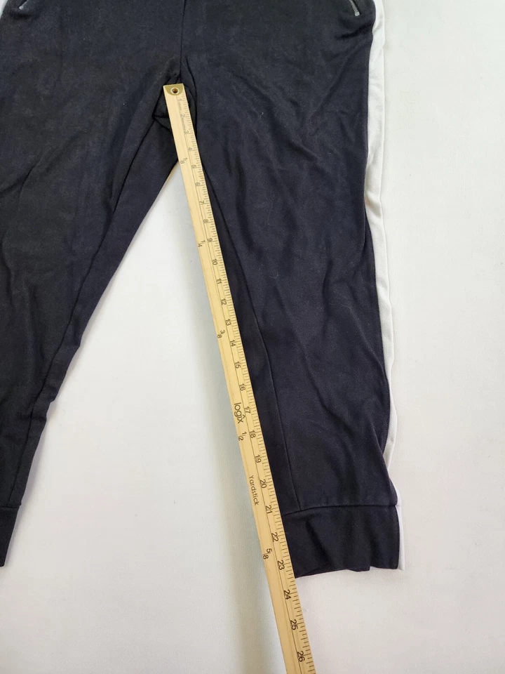 Pantalones de chándal Lisa Rinna Collection para mujer 1X negros blancos bolsillos a rayas activos Foto 2 de 4