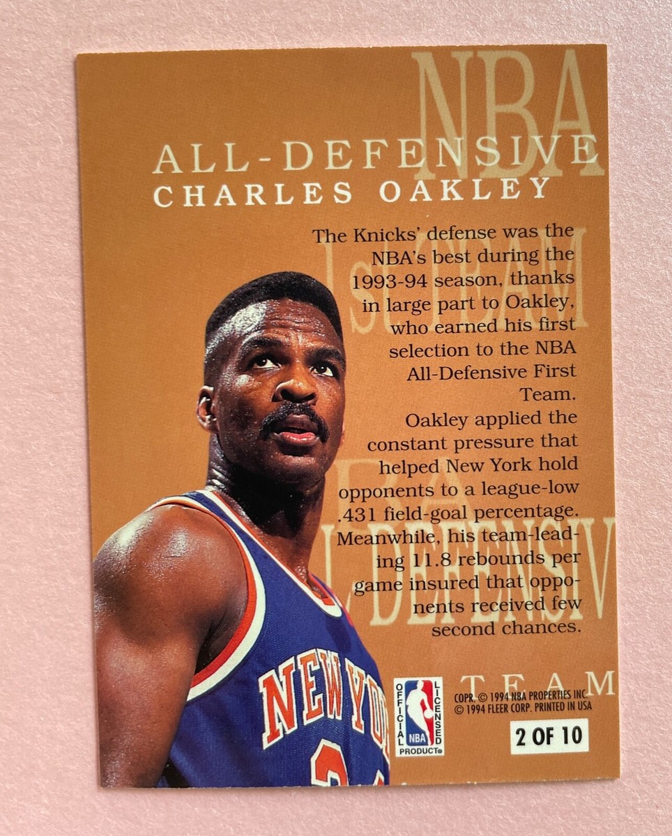 1994-95 Fleer Charles Oakley All-Defensive Team #2 New York Knicks