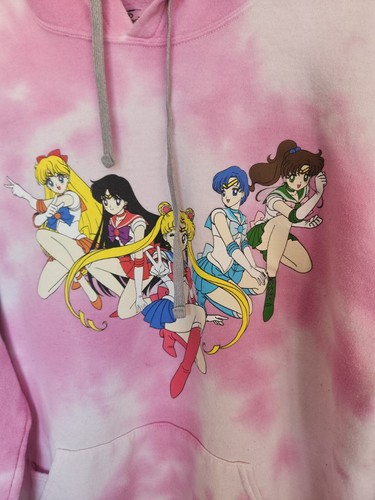 PRIMITIVE X SAILOR MOON Hoodie Sweatshirt Large Pink Tie Dye Takeuchi Anime - Picture 2 of 8
