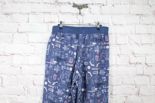 L.L.Bean Damen 100% Baumwolle Camp Pyjama Raw Indigo Icon Print Gr. M - Bild 7 von 9