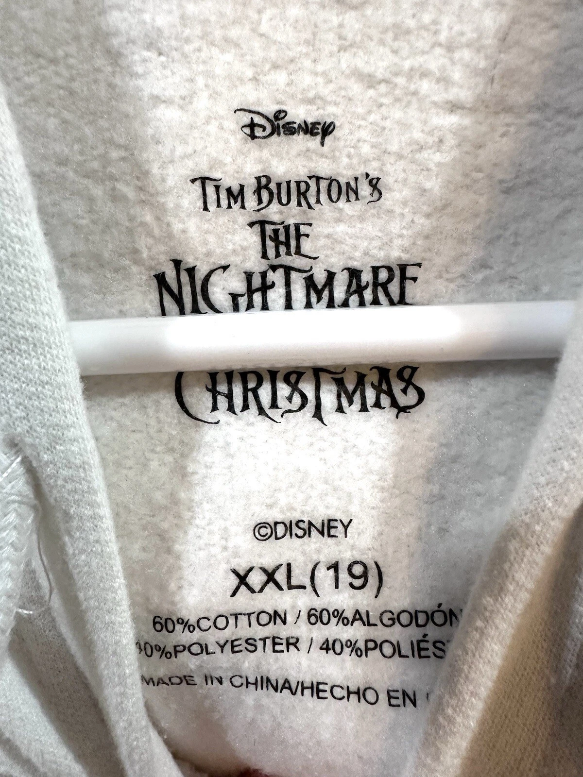OFF WHITE Felpa con cappuccio manica lunga Disney Nightmare Before Christmas Junior panna taglia XXL (19)