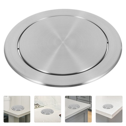 Stainless Steel Trash Can Lid Kitchen Accessory Countertop Cover