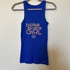 Nike Boise State Girl Racer Back Tank Top Sz Small/xs Blue orange NCAA Football