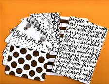 GOLD ON WHITE 10 HANDMADE 2 sizes POCKET CARDS GOLD FOIL ACCENTS