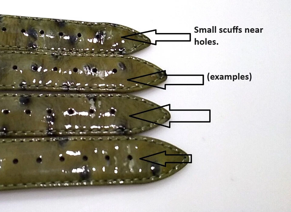 Speidel Green Ostrich Grain 18mm Watch Band SLIGHTLY SHORT for SMALLER WRISTS - Image 3 of 4