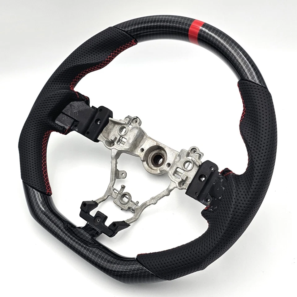 Dirección negra de fibra de carbono REVESOL Hydro-Dip para 2015-2021 SUBARU STI WRX S209 Foto 3 de 4