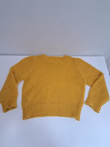 Alexa Chung Mohair Brushed Wool Jumper Size Small Mustard Yellow VGC - Picture 4 of 9