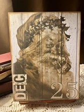 Rustic Santa,  Primitive Country Christmas, Handcrafted Plaque / Sign #2