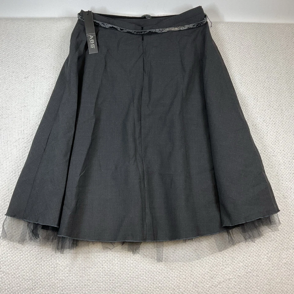 NUEVO CON ETIQUETAS ABS Falda Negra Línea A Midi Borde Tul Nueva Con Etiquetas Foto 2 de 4