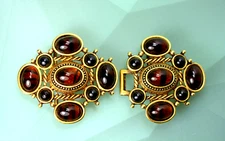 Douglas Paquette Jeweled 2 Piece Belt Buckle, Statement