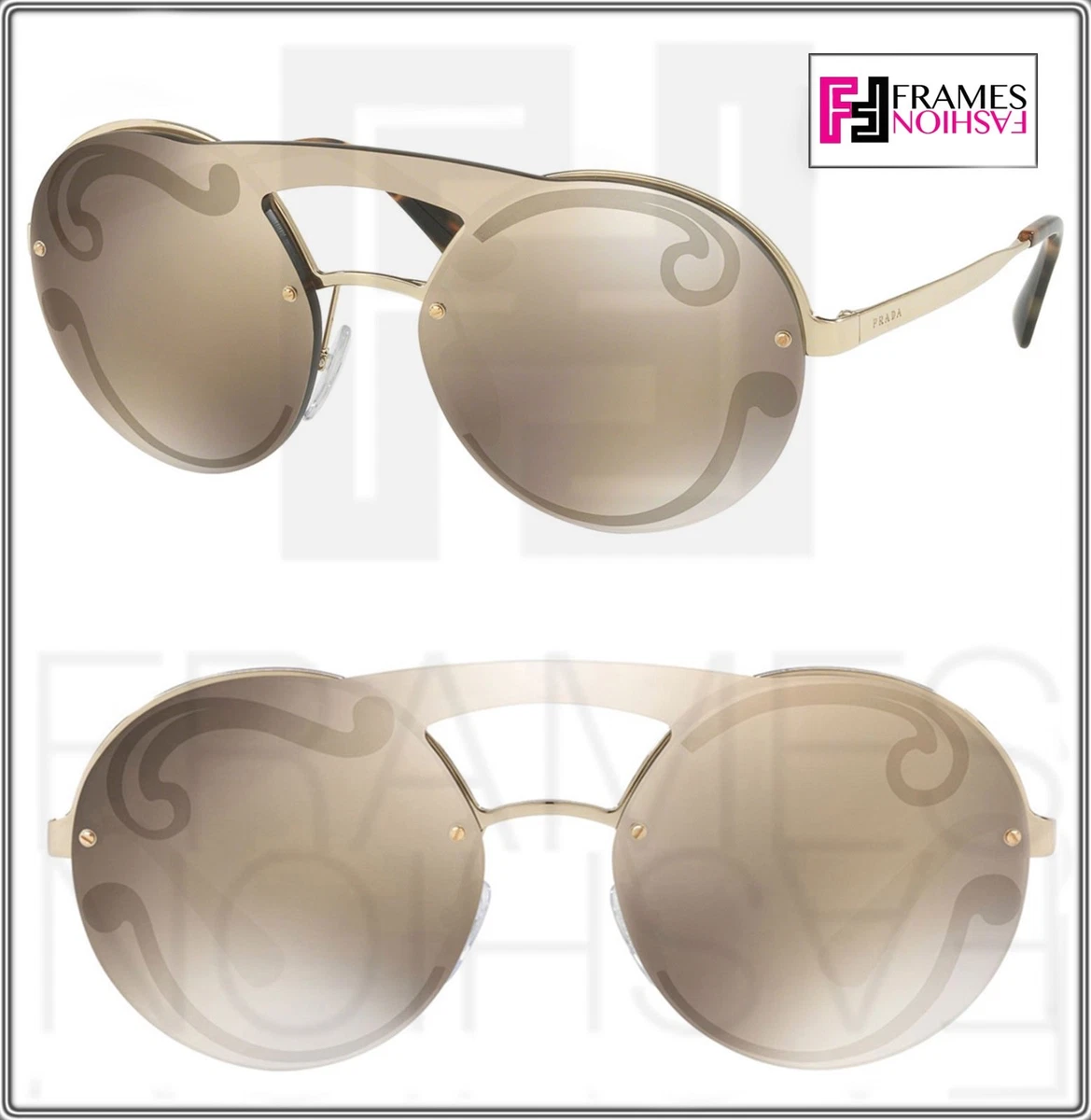 Prada mirrored round clearance sunglasses