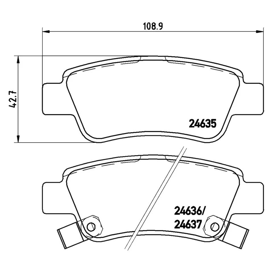 Rear Brake Pad Fits Honda CRV Brembo P28046 - Image 3 of 4