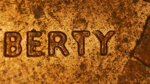 1999 No Mint Mark Lincoln Penny Error Chipped Die "T" in Liberty & Touching AM