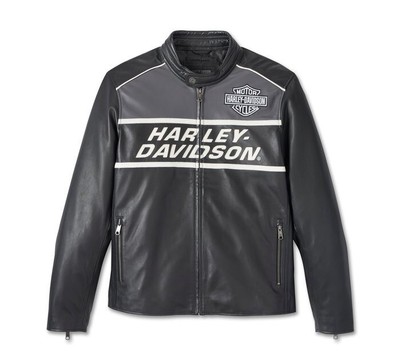 Harley Davidson Men's Black Factory Motorcycle Easy Rider Cowhide Leather Jacket