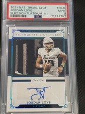 2021 National Treasures JORDAN LOVE 1/1 Silhouette PLATINUM Signatures PSA 9