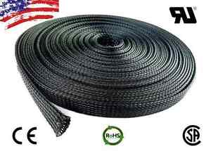 20 FT 3//8/" Black Blue Expandable Wire Sleeving Sheathing Braided Loom Tubing US