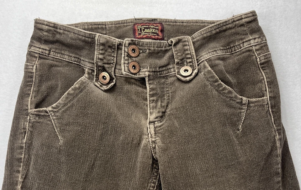 Pantalones acampanados elásticos de pana marrón edición limitada Z. Cavaricci de colección para mujer talla 3” Foto 2 de 4