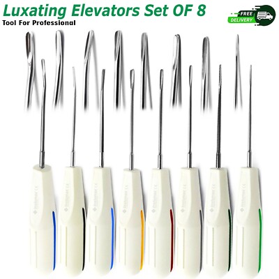 Dental Elevators Periotome Root Extracting Extraction Set of 8