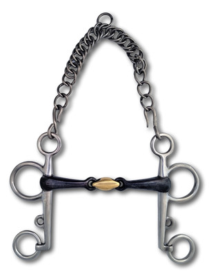 Pelham Snaffle Horse Bit Sweet Iron Mouth With Copper KK Style Link 416SSSI