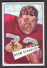 1952 Bowman Small Football Card #42 Norm Standlee-San Francisco 49ers Vg Ex Card