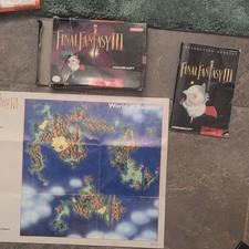 SquareSoft Final Fantasy III SNES: Original English Manual  World Map Inserts