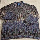 Limnos Australia Men’s Colorful Knit Sweater Size 5XL Coogi Style 1/4 Button
