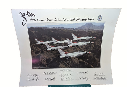 USAF Thunderbirds Retro Poster 1994 Signed Poster 16"×20" Black Mountain Range