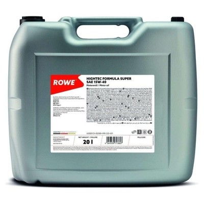Motorenöl ROWE HIGHTEC FORMULA SUPER 15W-40 20 Liter für MB 228.1 MAN 271 API SG