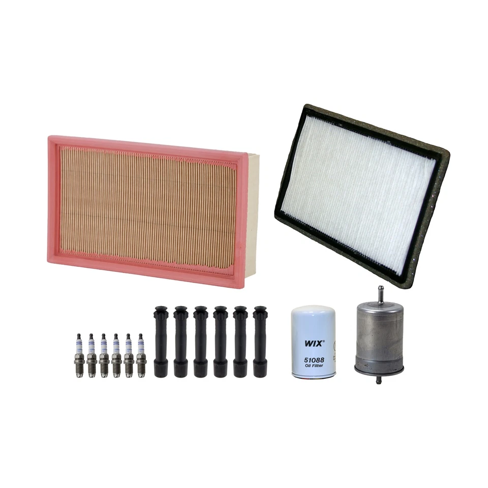 Wix Tune Up Kit Bosch 6 Spark Plugs & Boots Kit for BMW E30 E36 325i 2.5 L6 SOHC - Image 2 of 2