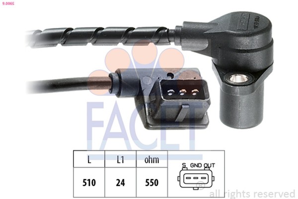 Kurbelwellensensor Impulsgeber Facet 9.0065 FüR E34 BMW E32 E24 7Er 5Er 6Er 530-image