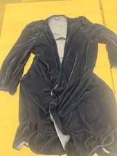 Gap Navy Blue Velvet Wrap Dress Women's Medium 3/4 Sleeve Ruffle Hem Tie Waist