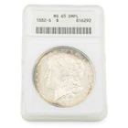 1882-S Morgan Silver Dollar Coin ANACS MS65 DMPL San Francisco US NR #C892-4