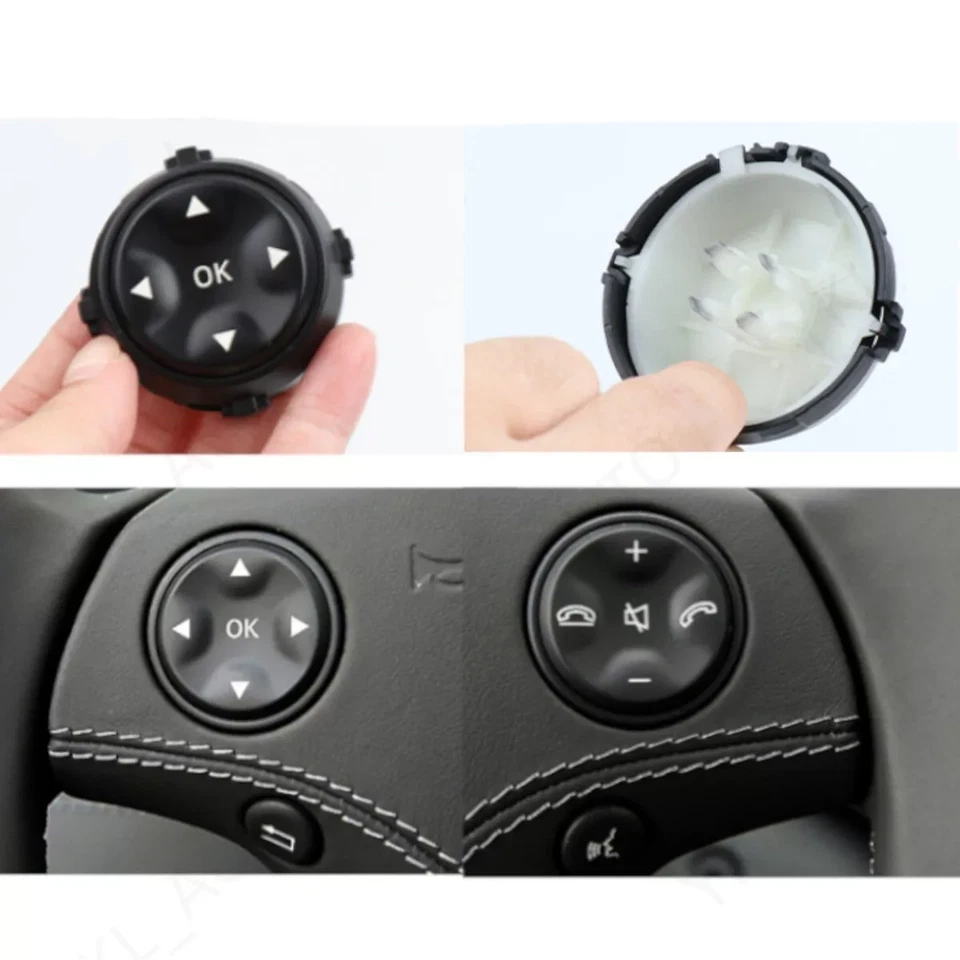 Pair Steering Wheel Switch Button Black For Mercedes Benz W221 W216 S/CL-Class - Image 3 of 4