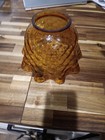 Vintage Fenton Glass Amber Thumbprint Piecrust Edge  4 Inch Fitter Lamp Shade — photo 3