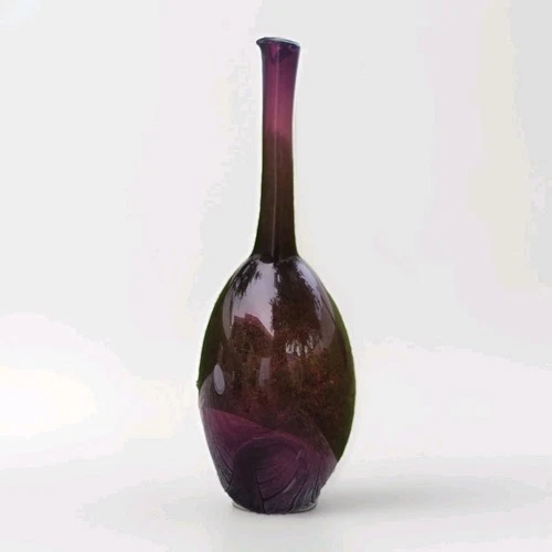 GIANT PURPLE AMETHYST VINTAGE ZELLER HUSTED GLASS FLOOR VASE BLENKO ERA 28"