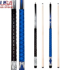 Solid Wood Pool Cues Set 4pcs Rubber Grip Billiard Sticks Game Accessory New