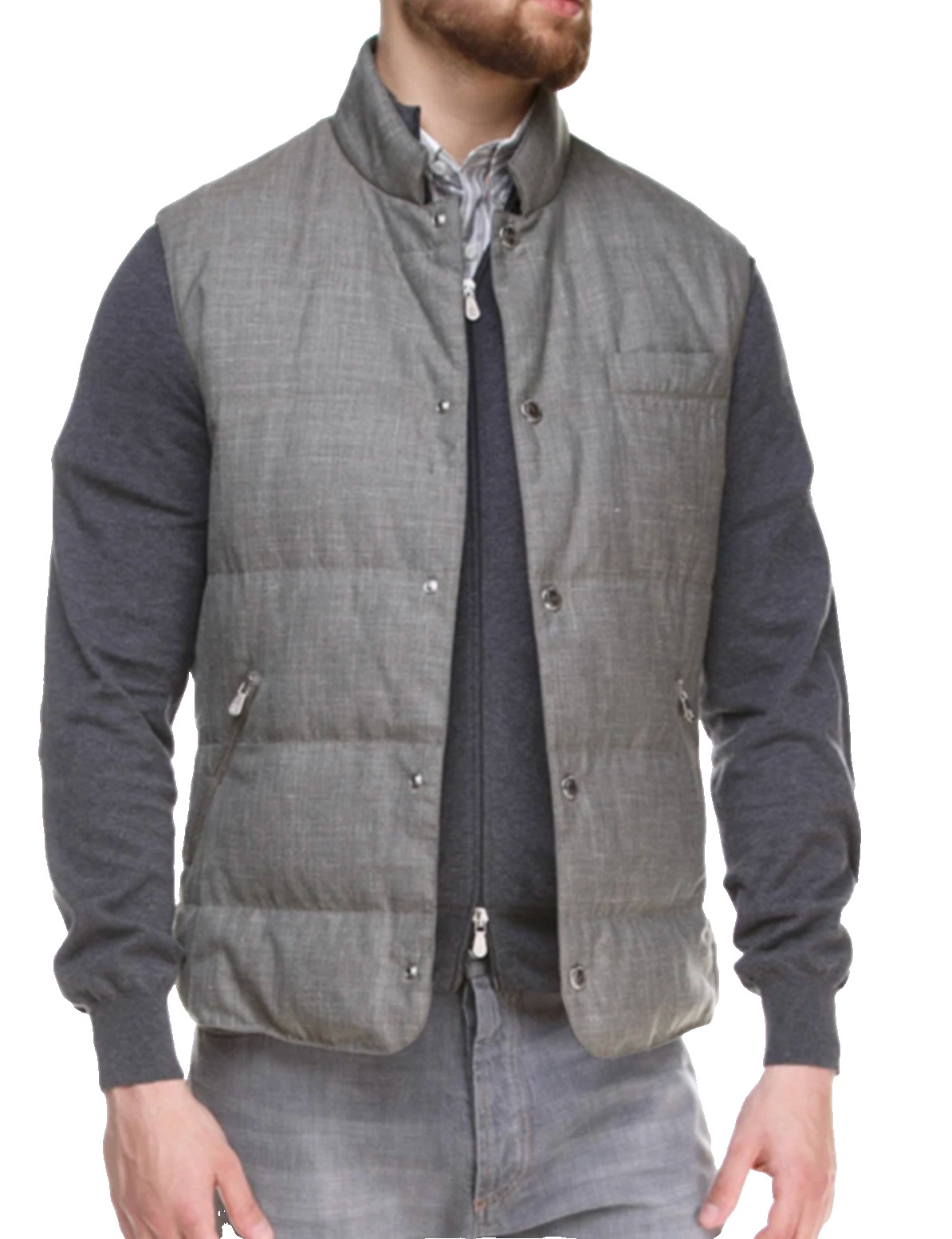 Brunello Cucinelli Wool Mix Goose Down Gilet Vest Jacket M