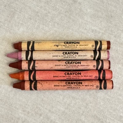 Lot of 5 BINNEY & SMITH Crayola Crayons Brick Red Mahogany Lavender Orange