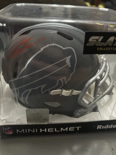 Josh Allen Autographed Buffalo Bills Slate Mini Helmet Signed Beckett