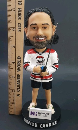 Charlotte Checkers Trevor Carrick #5 Bobblehead Fishing w/ Crocs - Picture 6 of 7