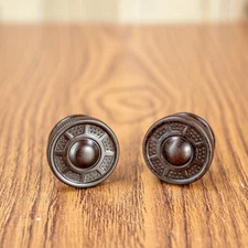 EMERSON Deco Radio Knobs 1930s Brown Bakelite 2pc  1/4" Opening w/ Set Screw