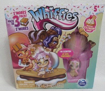 Whiffies, S mores 3-Pack, Collectible Animals with Scented Plush Tails New
