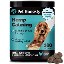 Hemp Calming Dog Chews 180ct Chicken Anxiety Relief Valerian Melatonin