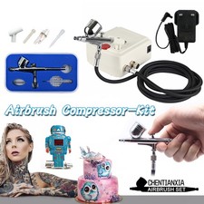 Mini Airbrush & Compressor Kit Dual Action Spray Gun Model Paint Tattoo 0.3MM
