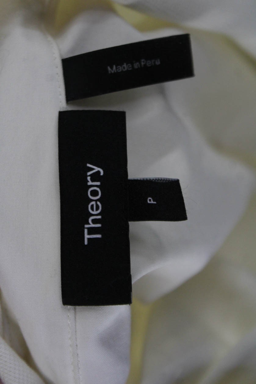 Theory Womens Basic Collared Long Sleeve Top Whit… - image 6
