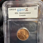 1952-D Lincoln Wheat Cent Uncirculated ICG
