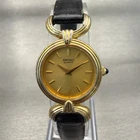 Seiko Watch Women 21mm Gold Dial Gold Tone Round 2320-0150 New Battery Vintage
