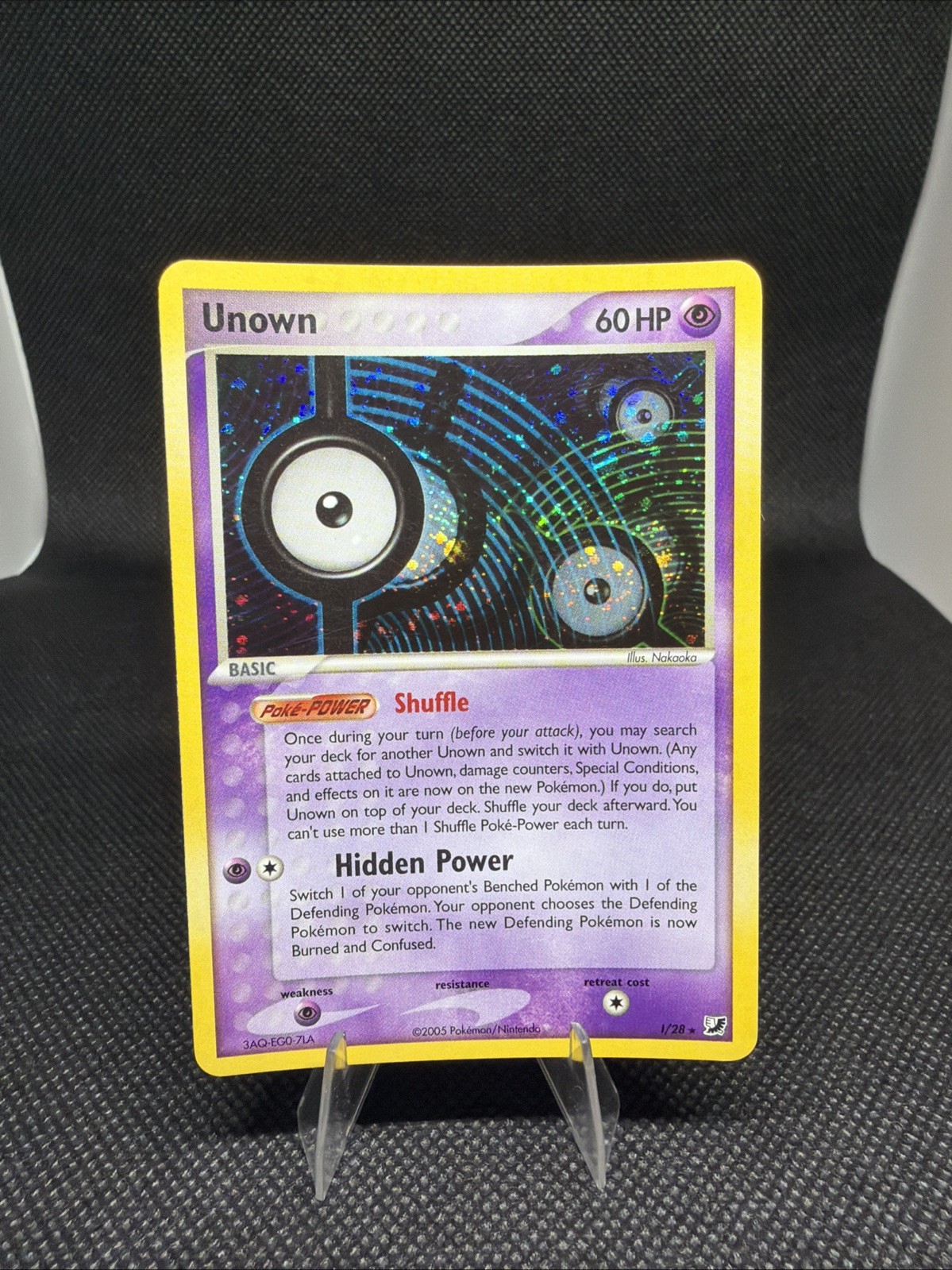 Unown 1/28 - Pokemon TCG - Holo Rare Unseen Forces 2005 Vintage - Near Mint