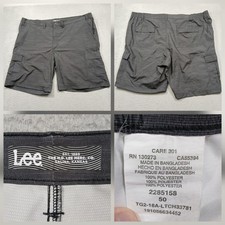 Lee Cargo Shorts Mens 50 Gray Utility Casual Outdoor Pockets